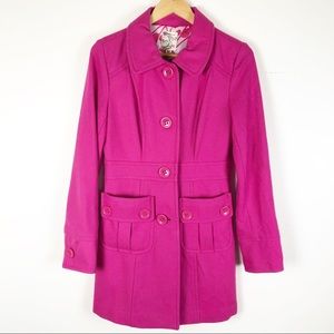 🌿 Tulle Pink Wool Pea Coat